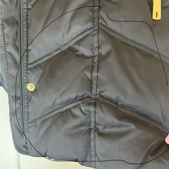 Kenneth Cole New York Black Down Insulated Full Zip Hooded Fur Puffer Coat Large - Picture 10 of 16